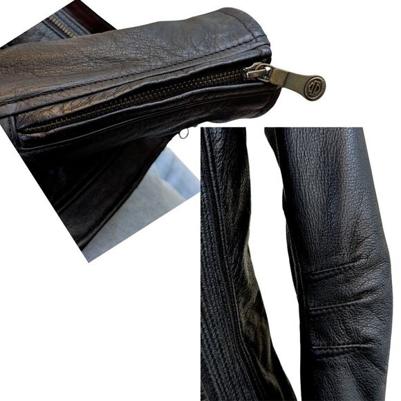 Harley Davidson Womens Jacket Medium Leather Black Embroidered 110th Anniversary - Picture 12 of 16